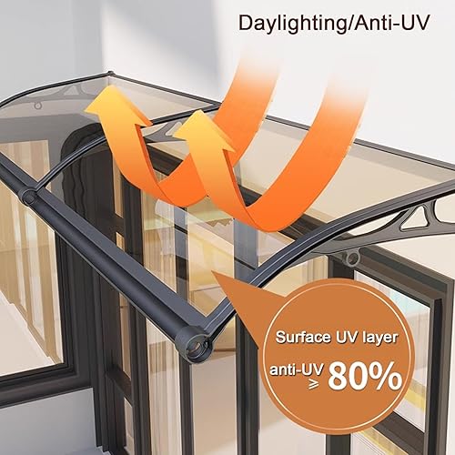 Miniatura 3 de Toldo para puerta delantera para fregadero al aire libre, toldo silencioso de auto limpieza para patio, porche, refugio de protección contra la