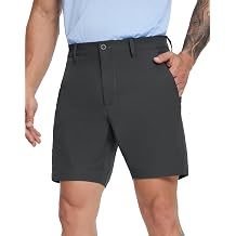 M MAELREG Mens Golf Shorts with 8 Pockets 7" Inseam Water Resistant Quick Dry Flat Front Dress Shorts for Casual Work Travel