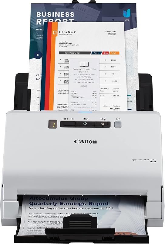 imageFORMULA R40 Office Document Scanner Receipt Edition, para PC y Mac, escanea y extrae datos a QuickBooks en línea, escaneo dúplex a color, alimentador automático de documentos, configuración fácil para uso en la oficina o en el hogar