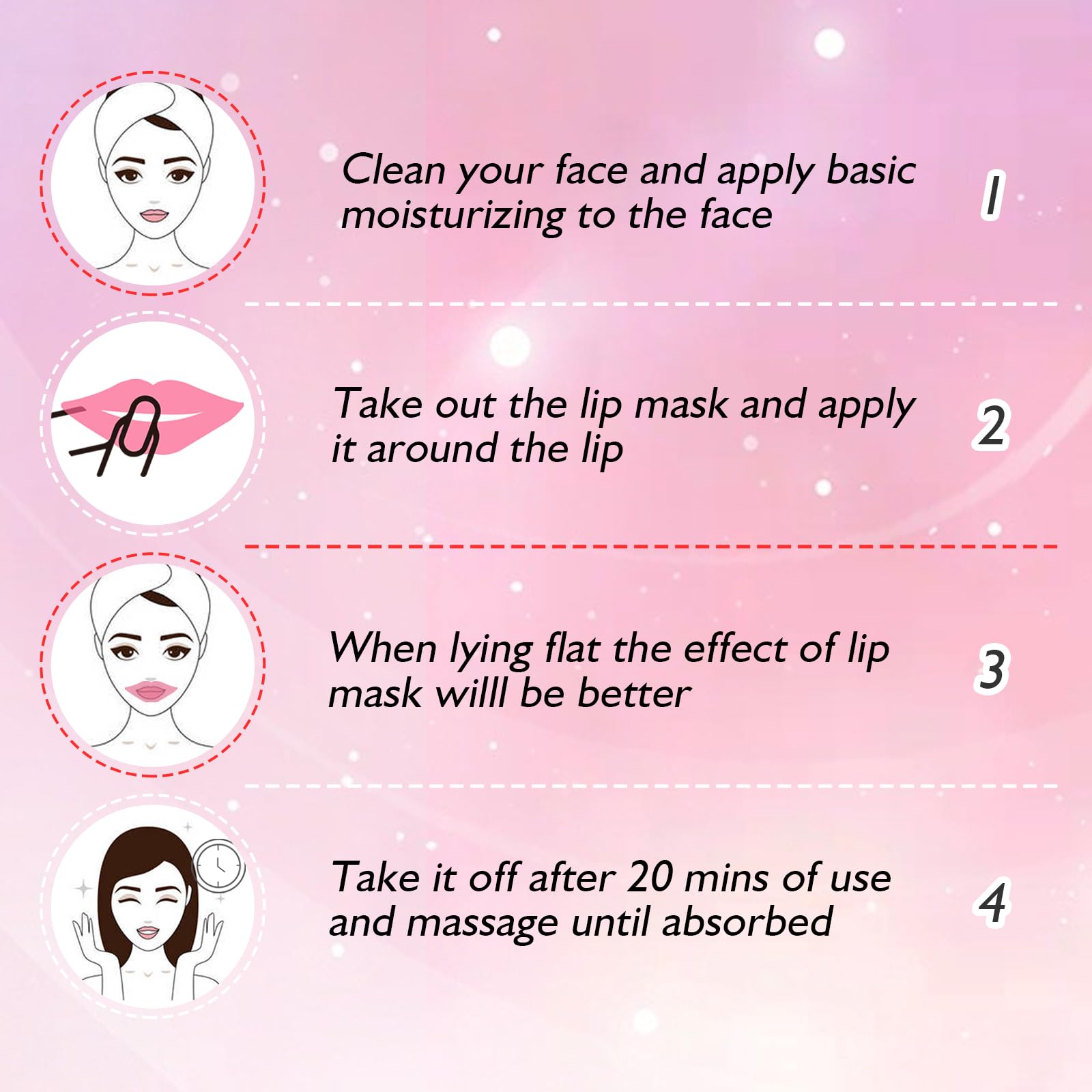 Adofect 30 Pieces Collagen Crystal Lip Masks,Pink Lip Patches& Moisturizers Collagen Lip Pads Great for Hydrating Skin, Anti Chapped & Anti-Aging and Plump Your Lips,Pink