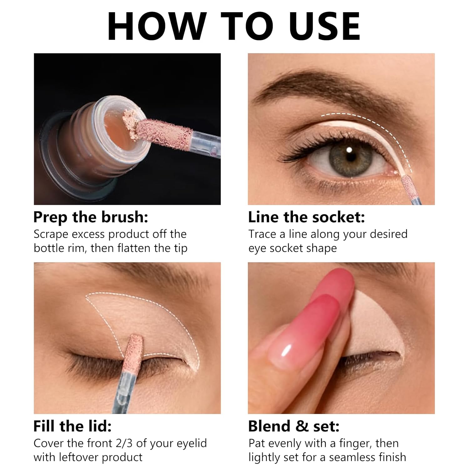 Matte Liquid Eyeshadow, Long-Lasting Waterproof Liquid Eye shadow, High-pigment Buildable & Blendable Cream Eye Makeup, 01 Nude Beige - Image 5