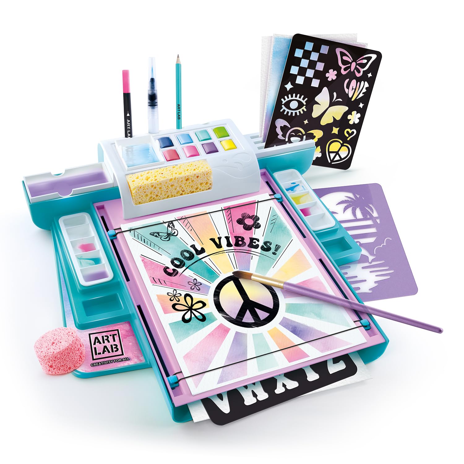 Canal Toys, Art Lab, Watercolour Studio, Children Watercolour Kit with 8 Paints to Create 15 Colours, 15 Sheets of Paper - Image 2