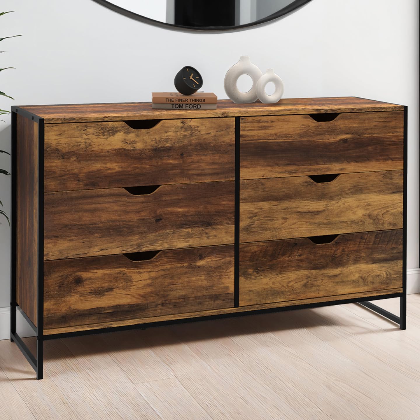 IDMarket - Mobile TV HAWKINS 140 Cm, 2 Ante, Design Industriale In Legno Scuro E Metallo