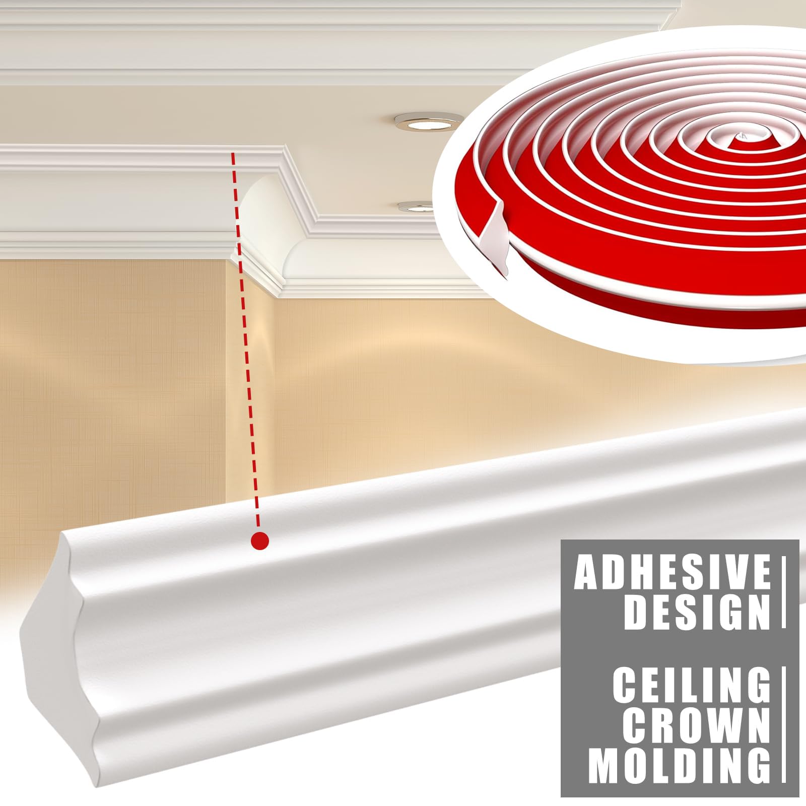 Moldura Autoadhesiva Flexible Tira De Ajuste, 5m Molduras de Techo Triangulares de TPE, 12 x 9 mm Pelar y Pegar Molduras y Molduras, para Decoración de Pisos, Junta, Bordes de Pared