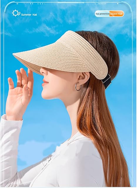 Visor Hats For Women Croogo Straw Sun Visor Hat Wide Brim Visors
