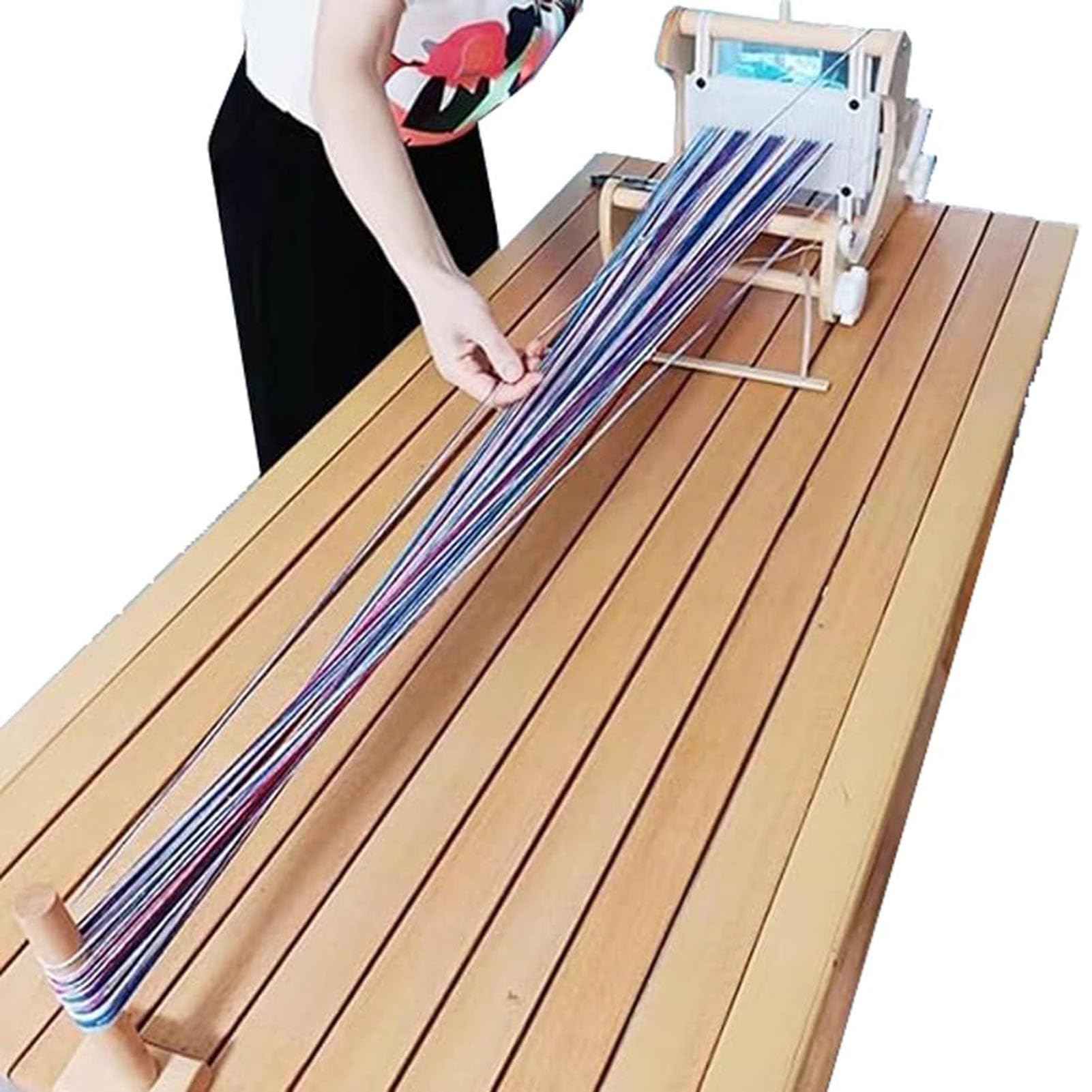 DIY Multi-Craft Handstrick-Webmaschine, Tisch-Webstuhl-Set aus Holz, Webbreite 15 cm, Webrahmen-Webstuhl für Teesitze, Untersetzer, Tischsets, Stofftaschen
