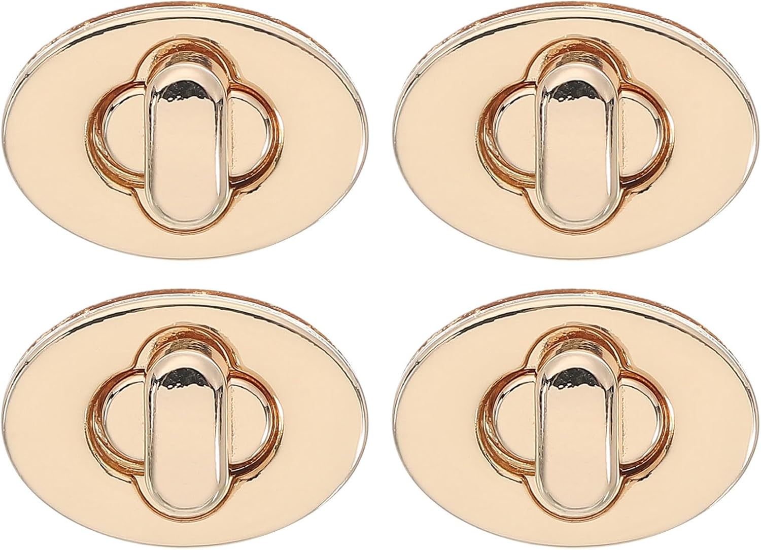 uxcell 4Set Turn Lock Clasp, Oval Press Lock Clasp Closure Twist Turn Locks Hardware Buckle Fasteners for Purse Leather Bag Handbag Making Accessories (23x16mm, Silver)