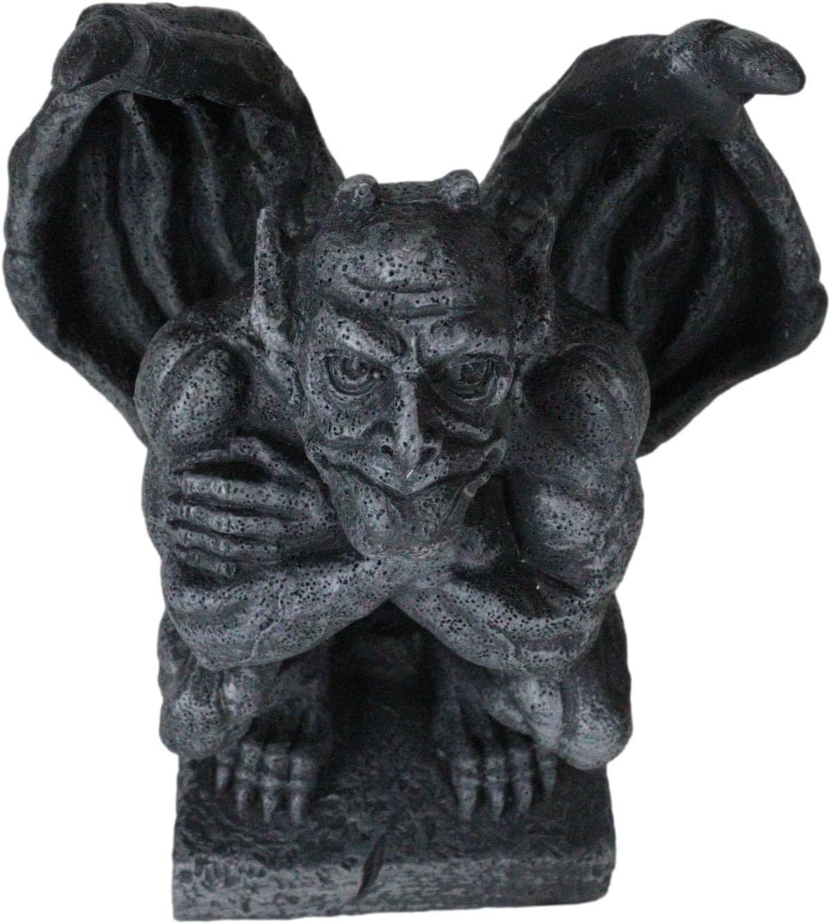 Ebros Gift Night Crawler Winged Watchman Gothic Crouching Troll Gargoyle Figurine Night Sentry Guardian Gargoyles Decorative Sculpture 6.5" Tall
