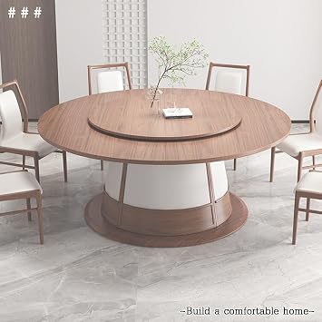 Large Round Table Top Foldable Design HeavyDuty Round Foldable Table Top for Banquet, Party & Patio, SpaceSaving Solid Board Surface for Indoor & Outdoor Use(Wood,1.5m)