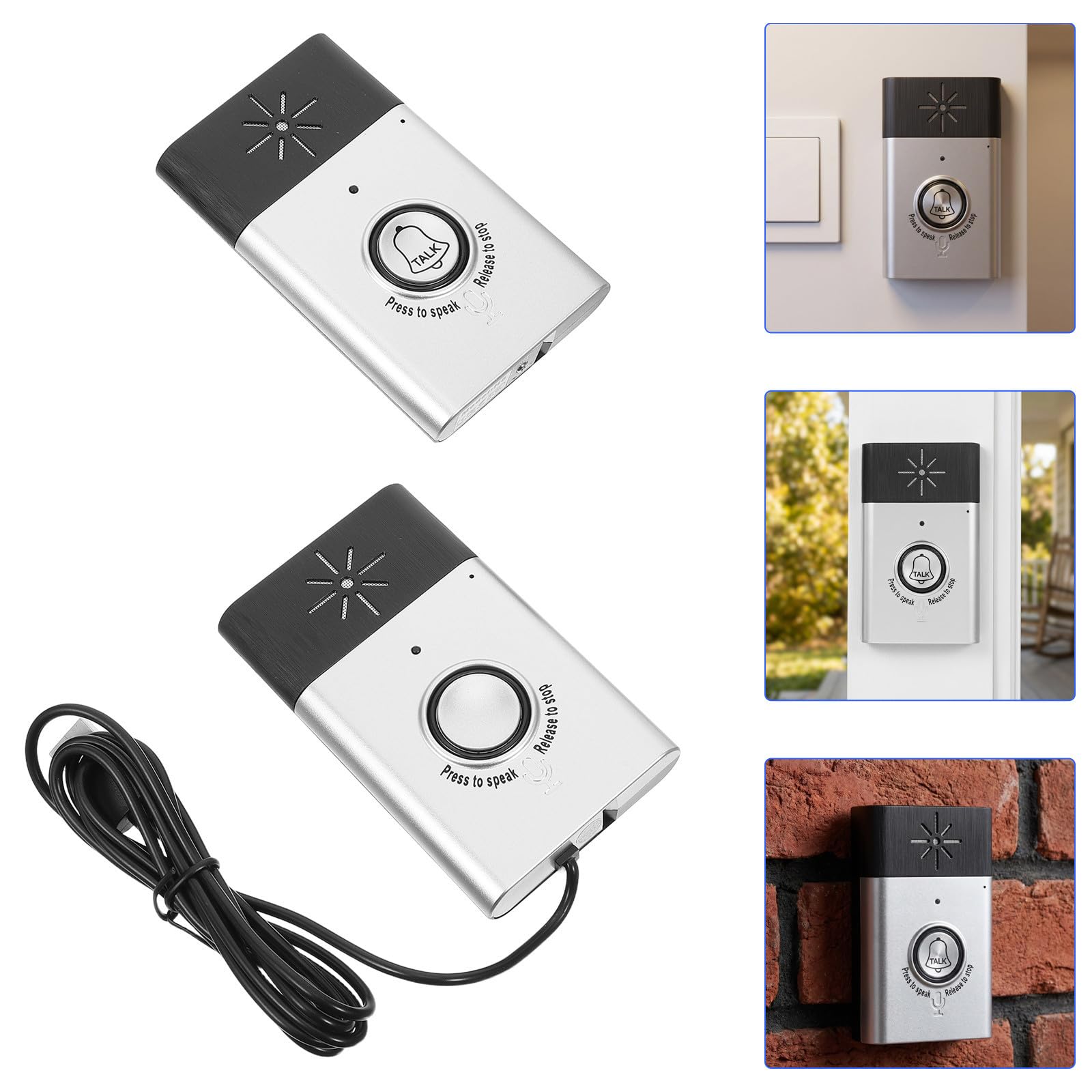 Interphone sans Fil H6 à Voix pour Porte D'entrée, Longue Portée