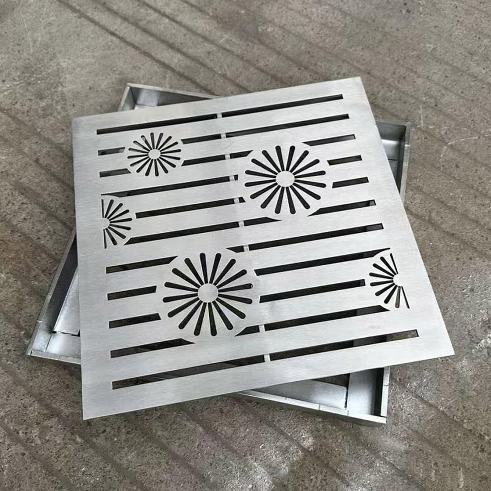 Colador de Drenaje Cuadrado extraíble para Uso en Exteriores. Rejilla de Acero Inoxidable para sumideros, Patios, atrios y entradas.