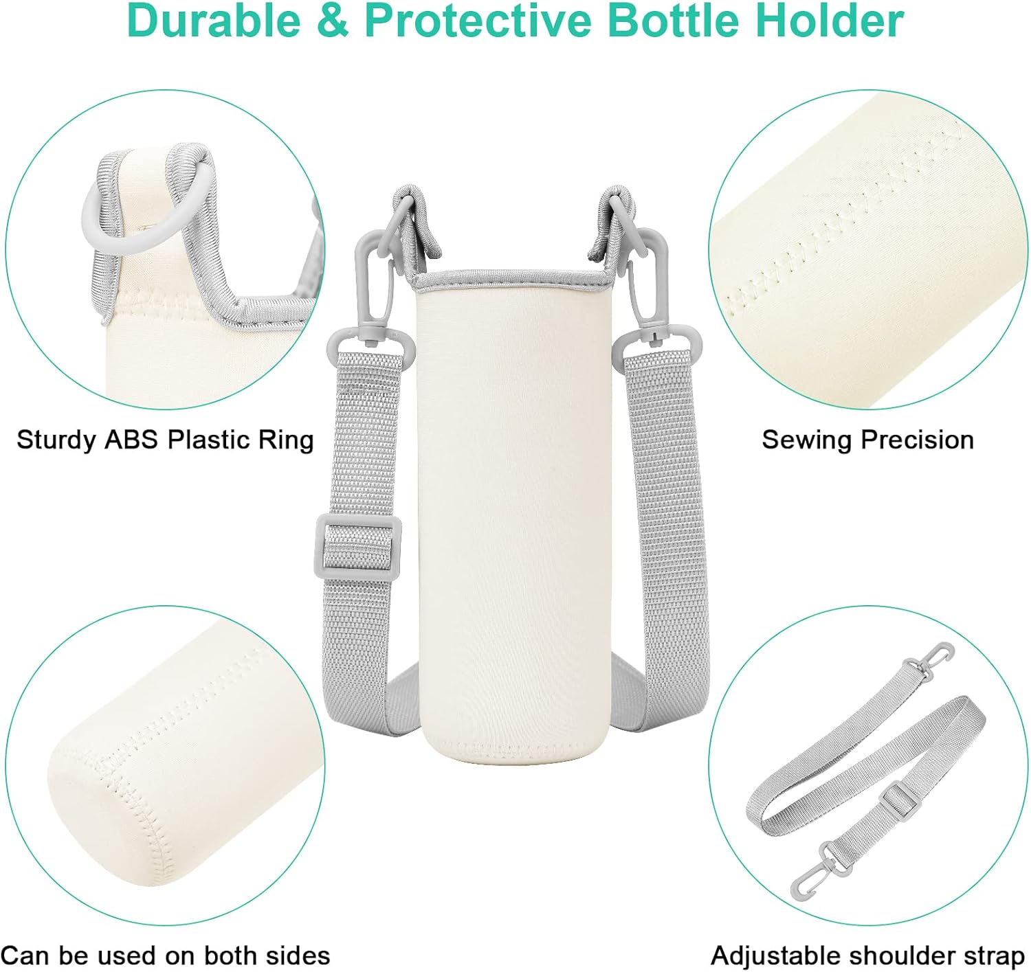 Sublimation Blanks Water Bottle Carriers Bag 26oz Insulated Neoprene Water Bottle Holder Sleeve Tumbler Crossbody Blank Pouch Cover for 750ml with Adjustable Strap for Adult Kids Hiking Walking