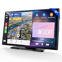 LAMTTO Schermo per Auto 9 Pollici Portatile Wireless CarPlay & Android Auto