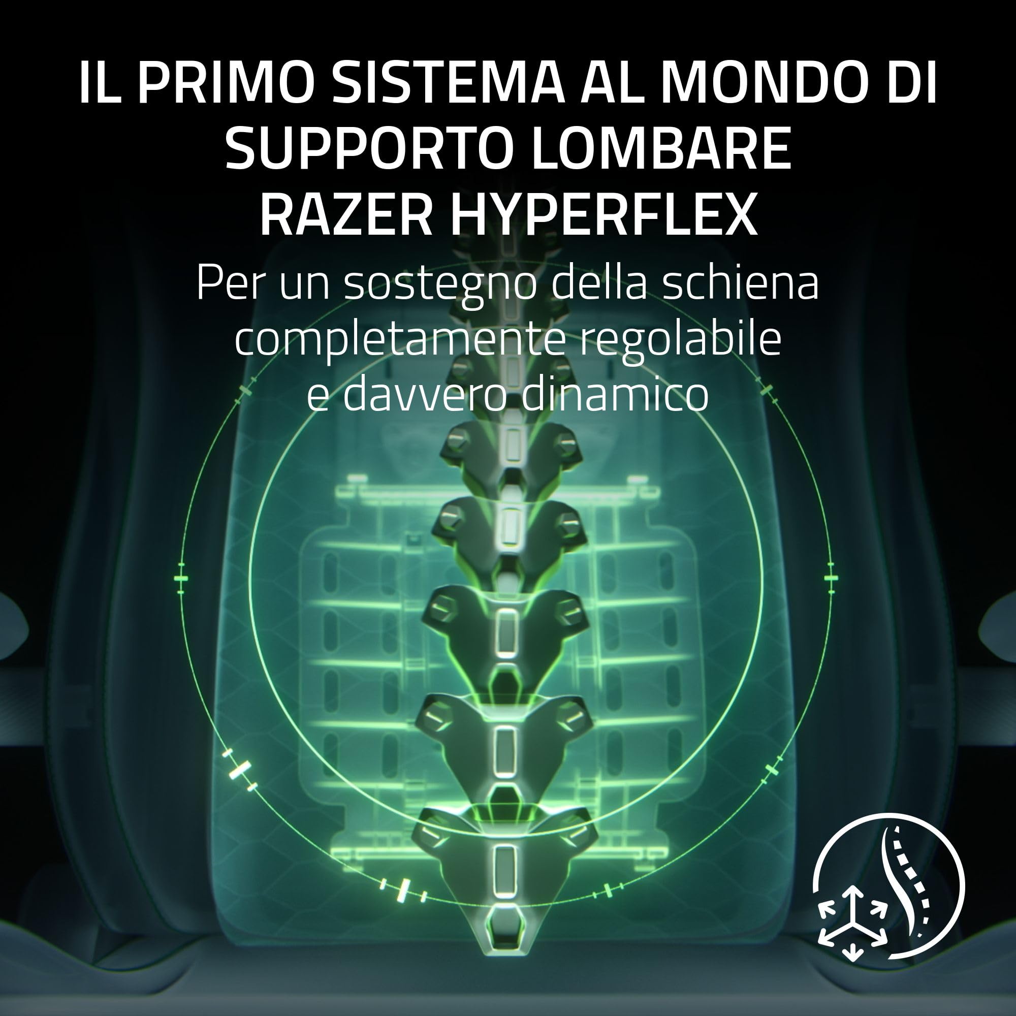 Razer Iskur V2 NewGen - Sedia ergonomica da gaming con comfort traspirante Pelle EPU di 2a gen con tecnologia CoolTouch - supporto lombare HyperFlex - delle spalle e base del sedile ampie | Nero