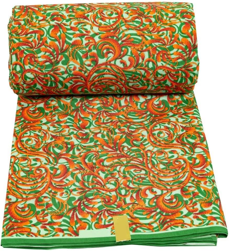 African Fabric 6 Yards Polyester Kente Print Wax Cloth Ankara Crafts Fabric