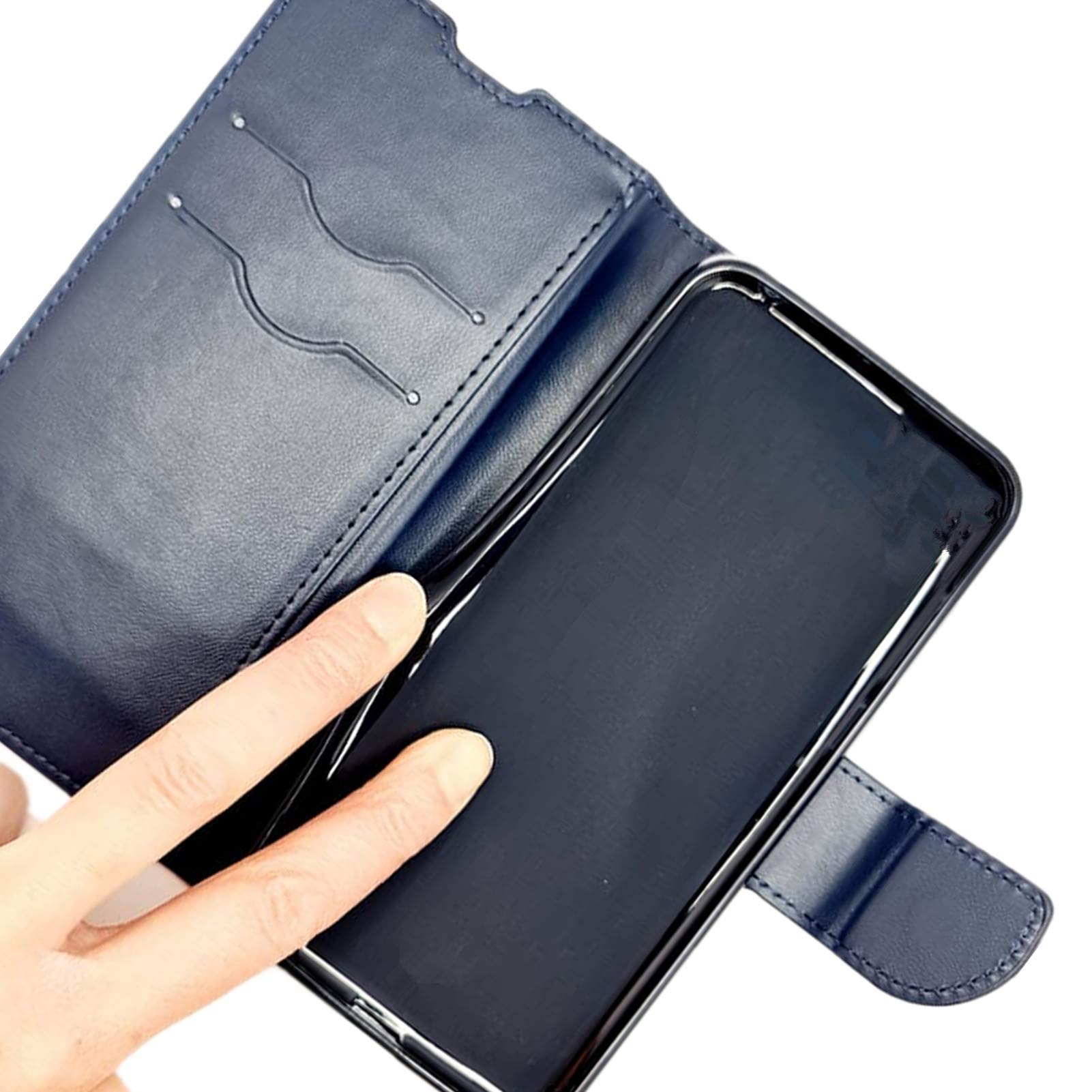 Custodia Viaggio TCL 505 Portafoglio con Zip e Cinturino Blu