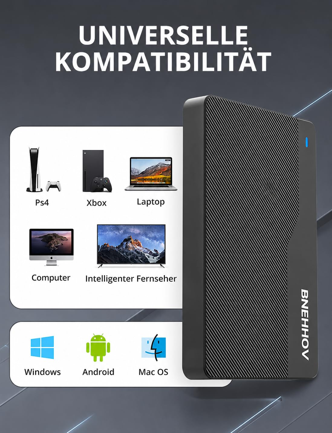Externe Festplatte, 500GB Tragbare 2.5 Zoll USB 3.0 Backups HDD, Ultradünn Plug-and-Play SATA Festplattenspeicher für Windows, Mac, PC, Laptop, PS4, Xbox, Wii U, Chromebook