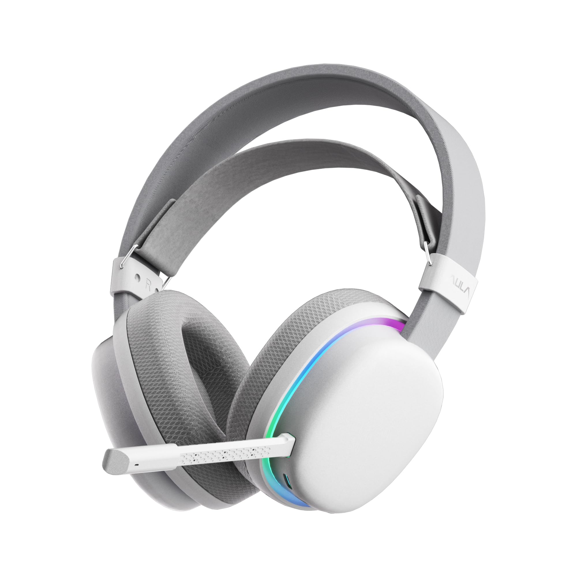 Aula G7 Tri Mode Kablosuz RGB Gaming Mikrofonlu Oyuncu Kulaklığı 40mm Driver Gürültü Engelleyici Beyaz