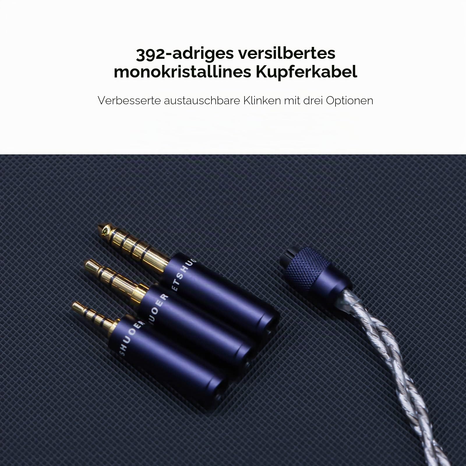 Letshuoer S12 In-Ear-Kopfhörer, 14,8 mm, planarer Magnettreiber, kabelgebunden, In-Ear-HiFi-Kopfhörer für Smartphones/PC/Tablet (Deep Space Blue, 2,5 mm-/3,5 mm-/4,4 mm-Anschluss)