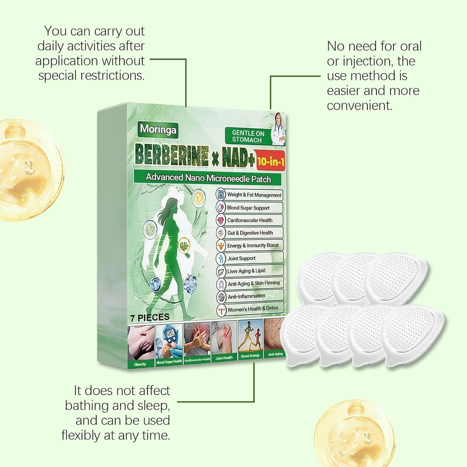 Moringa 10-in-1 Nano Microdarts Patch, 2026 New Moringa Patch, Natural Skin Care Patchs for Women and Men, Suitable for All Skin Types (5 Box) — view 7