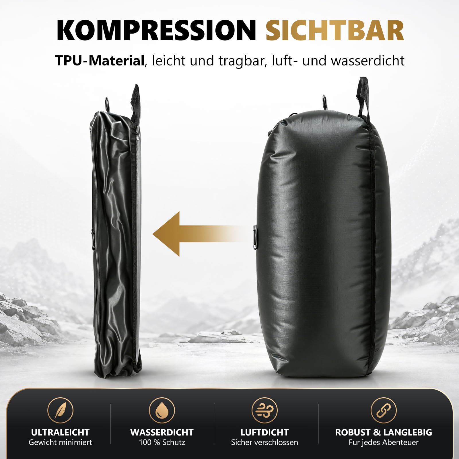 Accenter Vakuumbeutel für Kleidung Reise mit Pumpe,IP68 Koffer Organizer | Wiederverwendbare Aufbewahrungstasche, Vakuum-Platzsparer, Reise-Gadgets für Reise, Kleiderschrank Organizer und Umzug