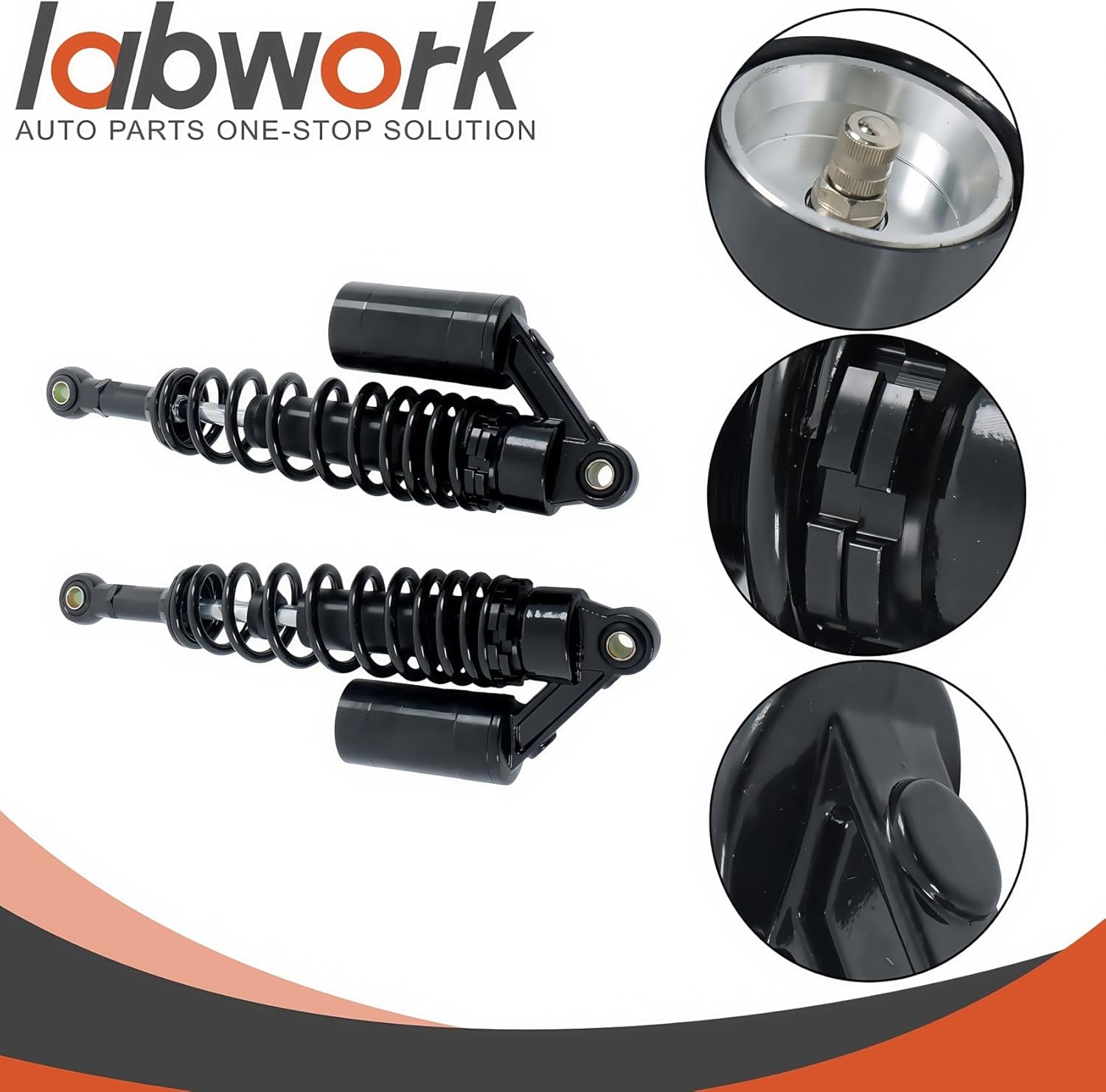 labwork 13.5" 340mm Shock Absorbers Rear Suspension Universal Replacement for Honda Replacement for Yamaha Replacement for Suzuki 150cc-750cc Dirt bike Gokart ATV Motorcycle Quad Black