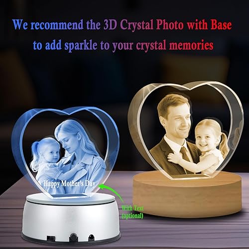 Miniatura 2 de Foto de Cristal 3D Personalizada, Marco de Fotos de Vidrio Grabado con Láser Personalizado, Excelentes Regalos de Aniversario, Cumpleaños, Navidad,