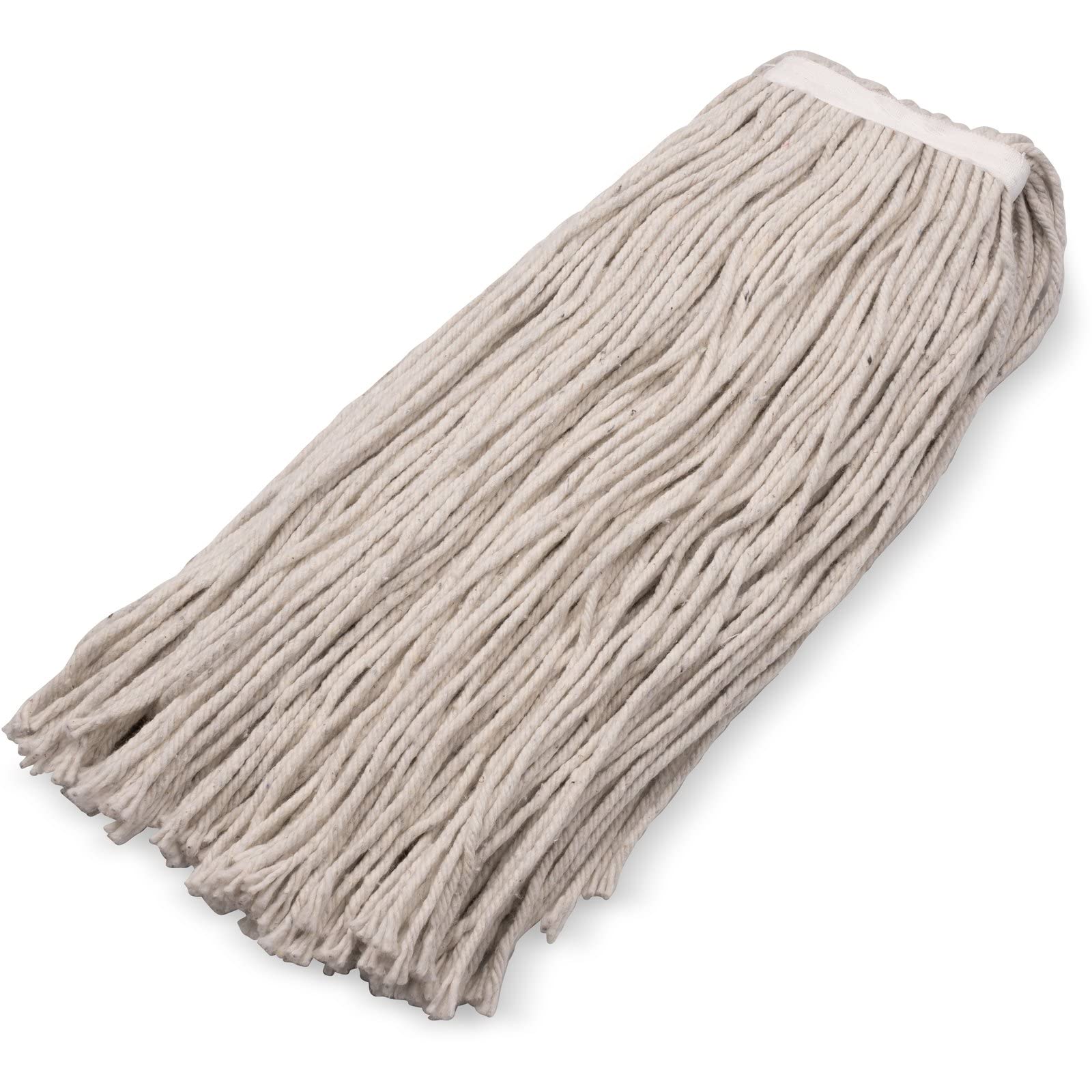 SPARTA Flo-Pac Cotton Mop Head, Cut-End, Narrow Band with White Band for Organized Cleaning, 40 Inches, Tan