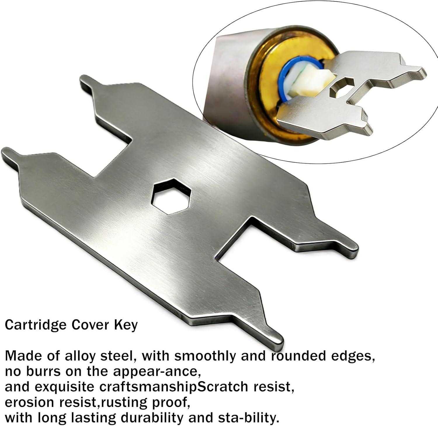 Cartridge Removal Tool,Cartridge Cover Key Cartridge Wrench Universal Smooth Bathroom,Faucet Repair Wrench Set, for 139219 & Multiple BLANCO Series Tap Valve Maintenance,Opening Home Kitchen.