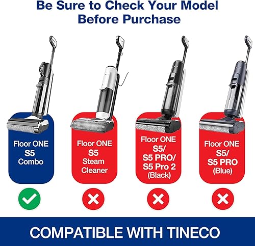 Miniatura 3 de S5 Combo solamente, rodillo de cepillo de repuesto para Tineco Floor ONE S5 Combo accesorios inalámbricos para aspiradora húmeda y seca, 2 rodillos
