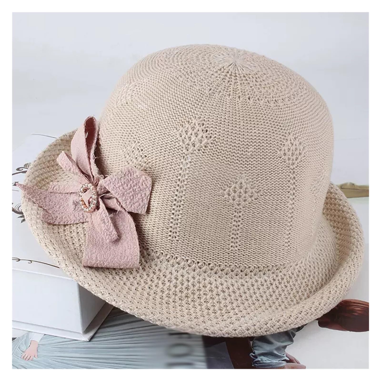 Chapeau parasol été respirant style chapeau haut de forme bob femme