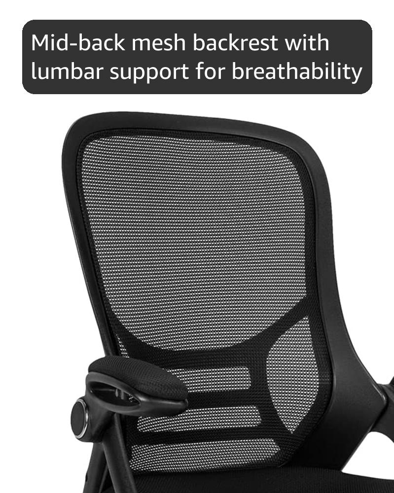 Costway Mesh Drafting Chair Office Chair W/Adjustable Armrests & Foot - View #5