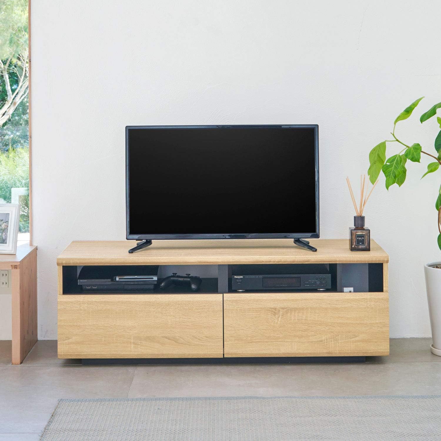 白井産業 テレビ 台 32から50 V 型 対応 ナチュラルブラウン ゲーム機収納 幅120 高さ39.8 奥行41.2cm RAM-4012HNA ラモリア