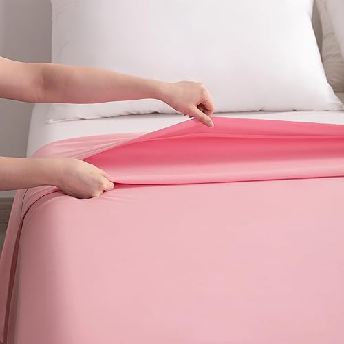 Vista 111 de BEDSUM Sábana encimera de microfibra tamaño individual, de lujo, 1800 hilos, resistente a las arrugas y a la decoloración, color blanco