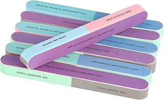 12 Pack 7 Way Nail File and Buffer Block Nail Buffering Files 7 Steps Washable Emery Boards Professional Manicure Tools