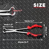 Vista 6 de Alicates de agarre de manguera de largo alcance de 11 pulgadas con mordazas dentadas para espacios difíciles de alcanzar