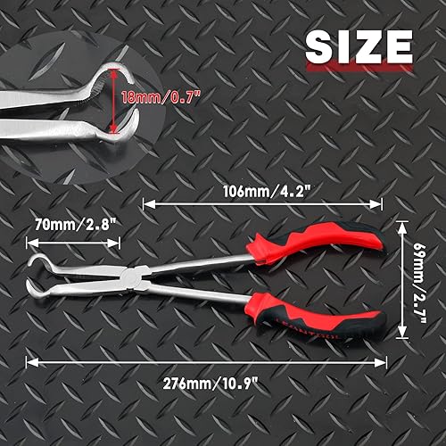 Miniatura 6 de Alicates de agarre de manguera de largo alcance de 11 pulgadas con mordazas dentadas para espacios difíciles de alcanzar