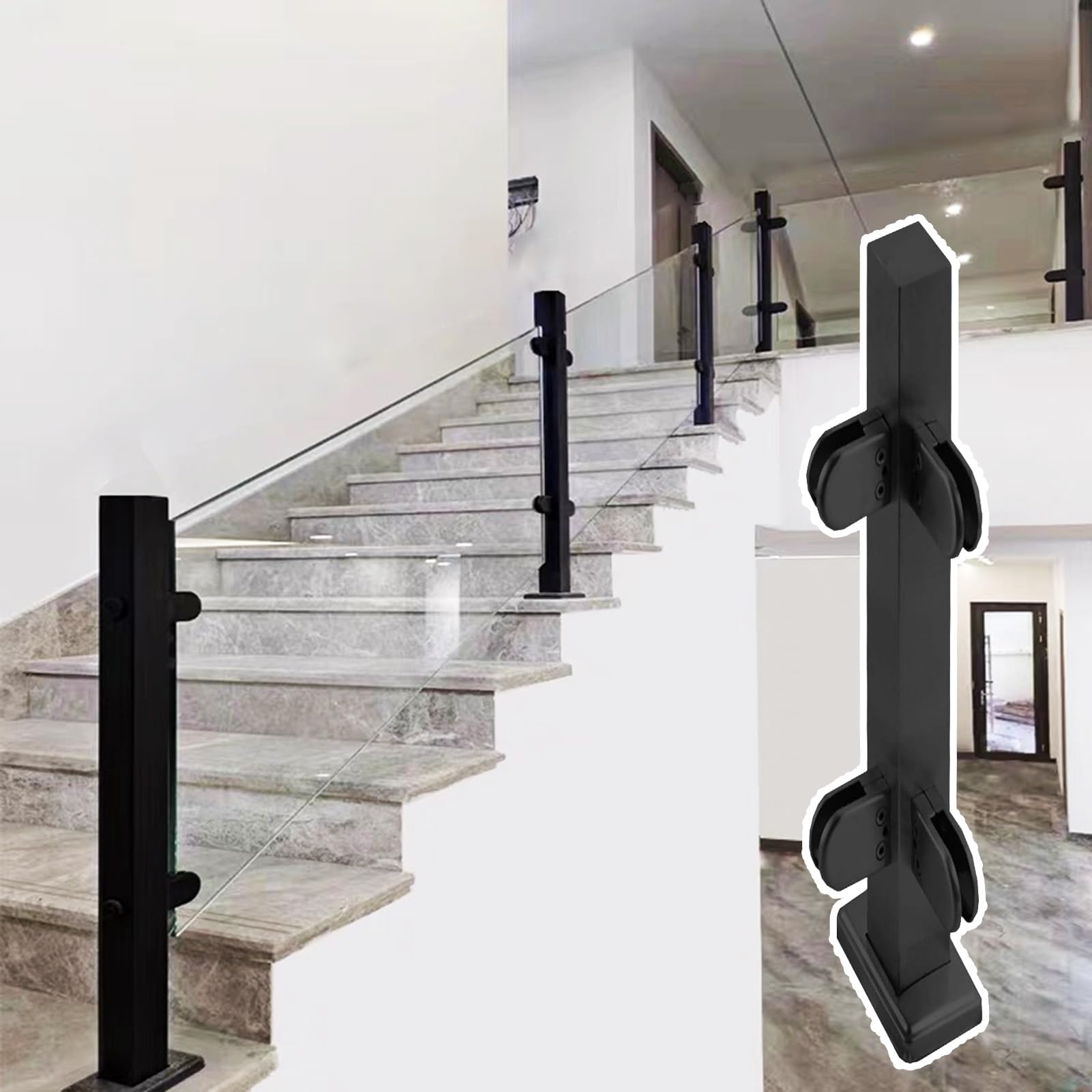 Poteaux de balustrade carrés robustes avec pinces pour garde-corps de balcon