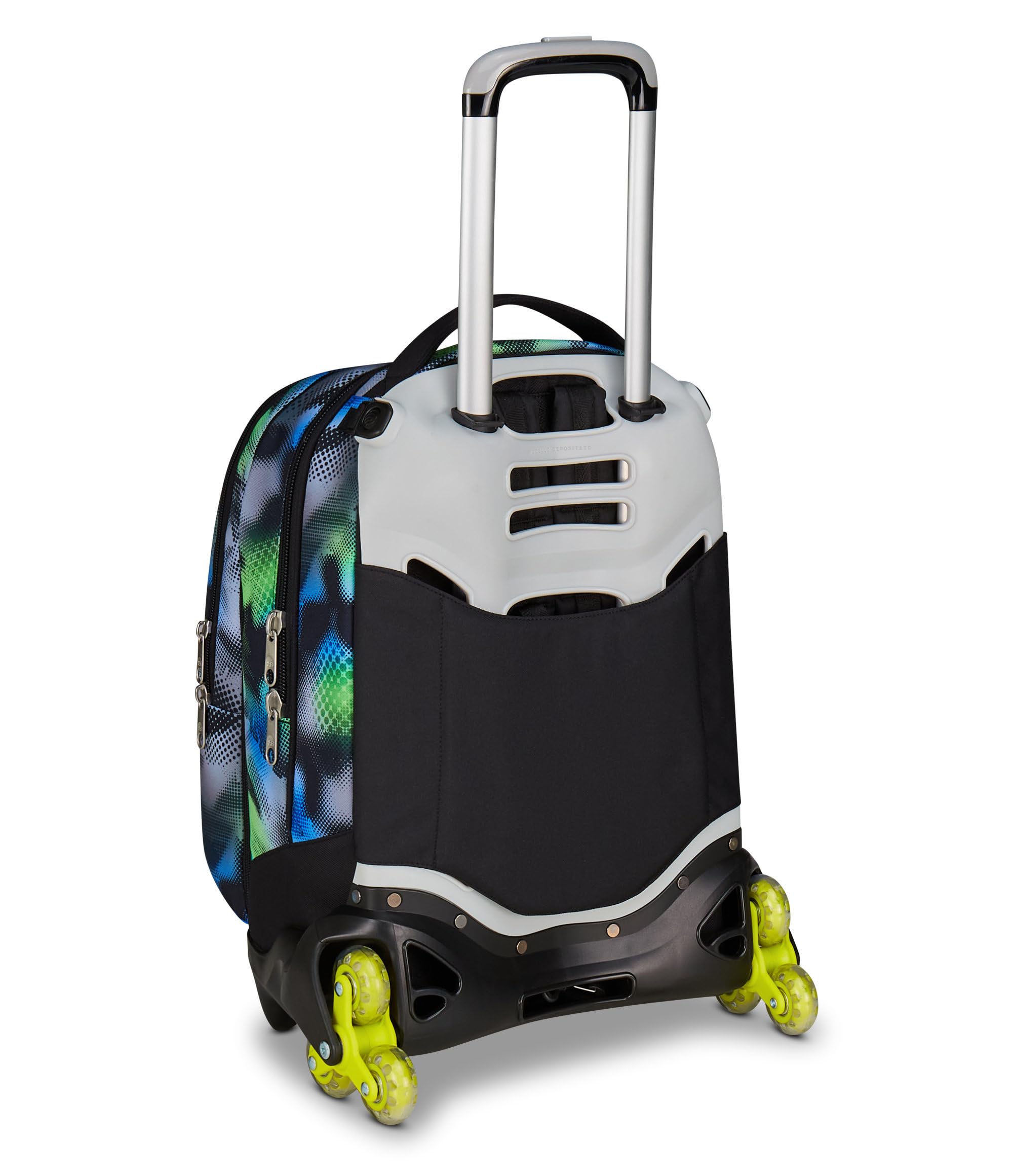 Seven Trolley Scuola Jack 3 Ruote Detach Write Down, Grigio, Zaino Con Carrello Sganciabile Da 37 Litri, Tasca Borraccia, Zainetto Staccabile, Multiuso e Spazioso, Per Scuola Elementare e Media,