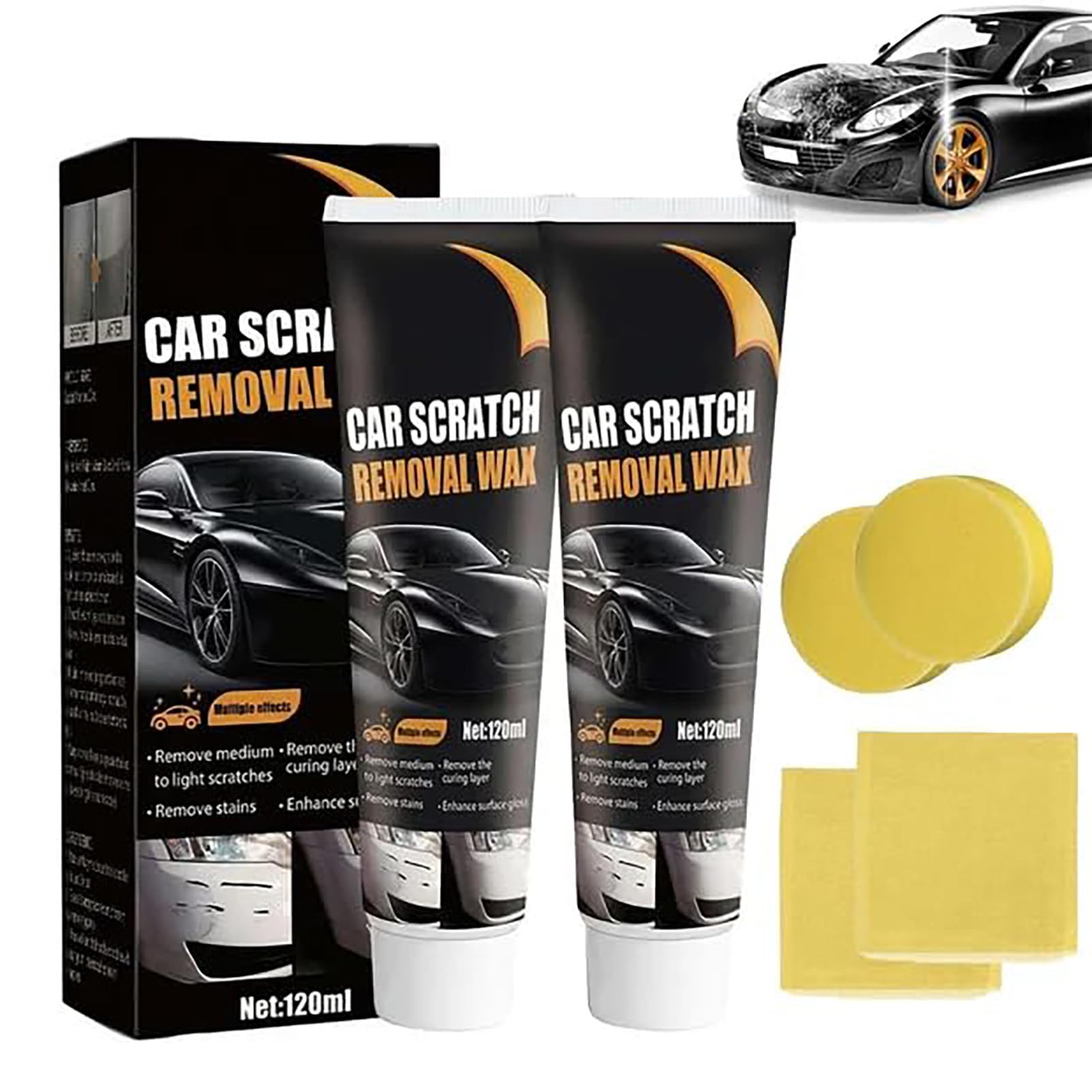 Car Scratch Remover, 2026 New Paint Rapid Scratch Remove, Car Scratch Repair Paste, 120 ml Scratch Removal Wax, with Wipe Sponge, Shallow Scratches Car Polish for All Paint Types (1 PCS) — view 8