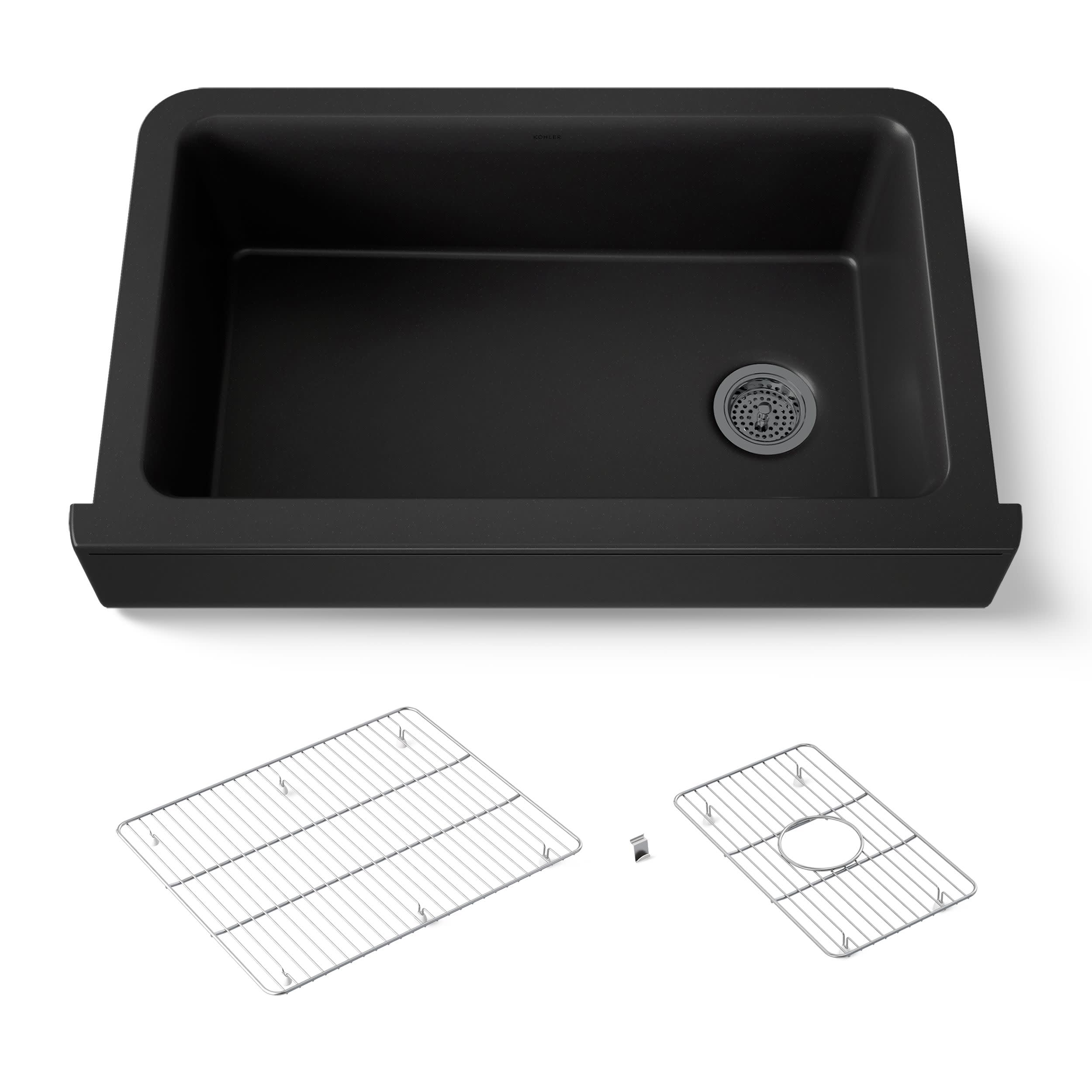 Kohler K-25784-CM1 Cairn Kitchen Sink, Matte Black