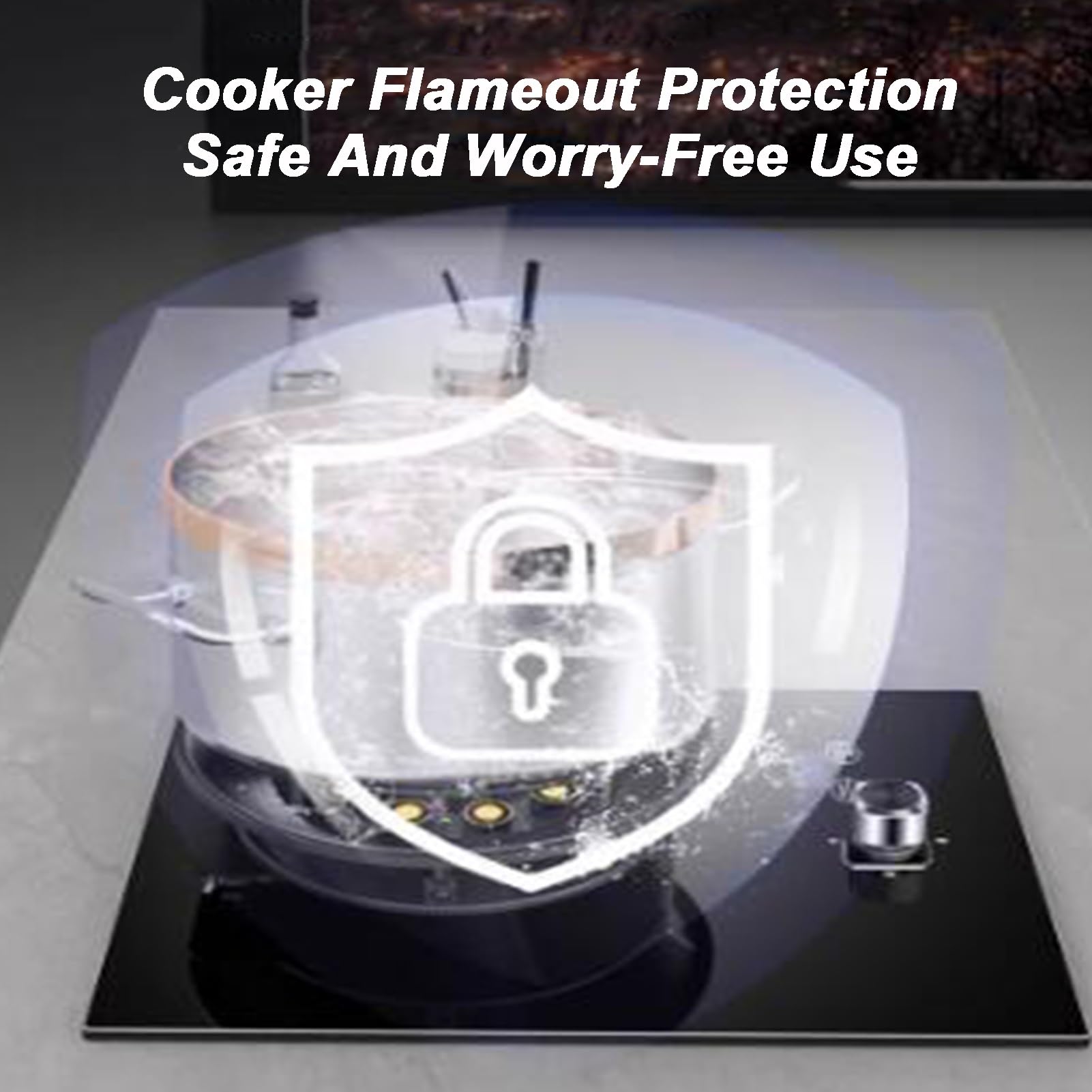 Cuisinière À Gaz 1,minuterie À Feu Élevé À Neuf Cavités De 5,2 KW,support À Casseroles En Fonte De Verre Trempé, Cuisinière À Conversion De Gaz Naturel/gaz Liquéfié,avec Protection Contre L'extinction