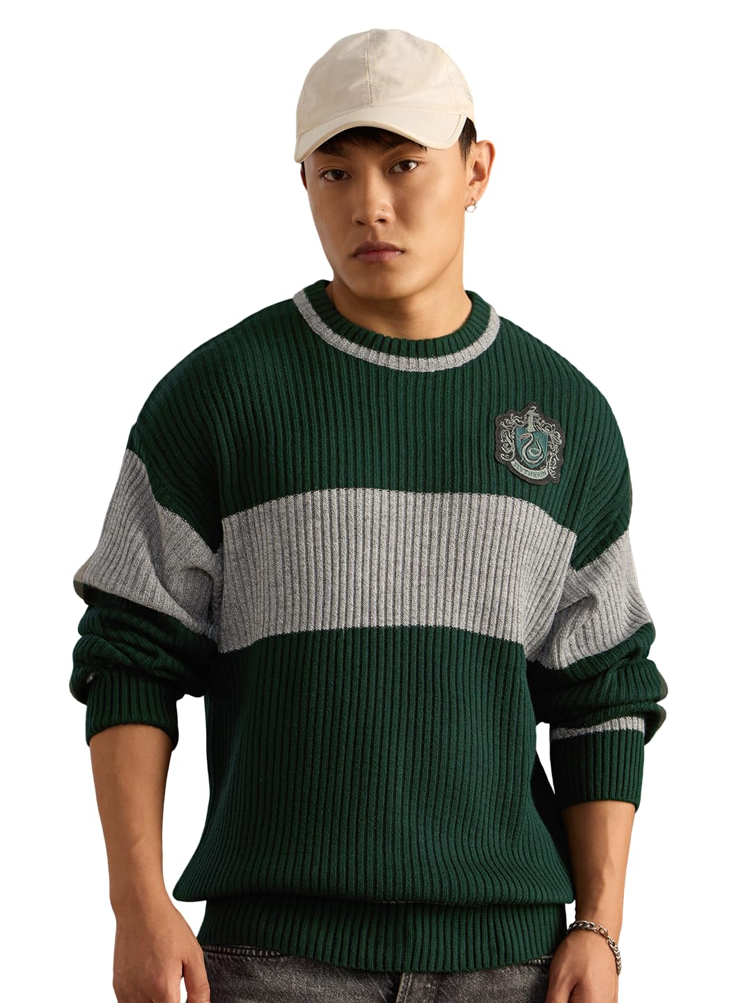 the souled store Harry Potter: Lion's House Men and Boys Full Sleeves Crew Neck Striped Acrylic Ribbed Knit Pop-Culture Oversized Pullovers-picture-21