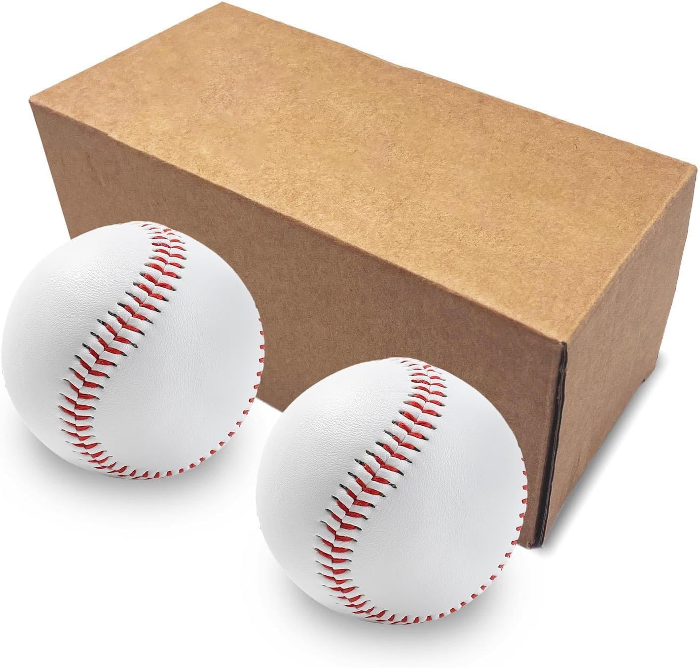 LeapBeast Professionelle Baseballs 9 Inch, Handgenäht Baseballs, Hart Holz/Weiche Gummikern Basebälle für Erwachsene, Jugendtraining, Professionelle Baseballspiele (2PCS, Weicher Ball)