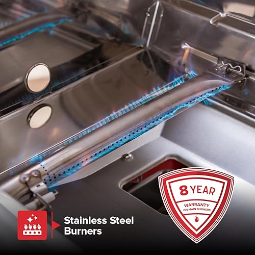 Miniatura 5 de Nexgrill Parrilla de Gas Deluxe de 2 Quemadores con Rejilla de 401 Pulgadas Cuadradas, 28000 BTU, Panel de Control de Acero Inoxidable y Mesa