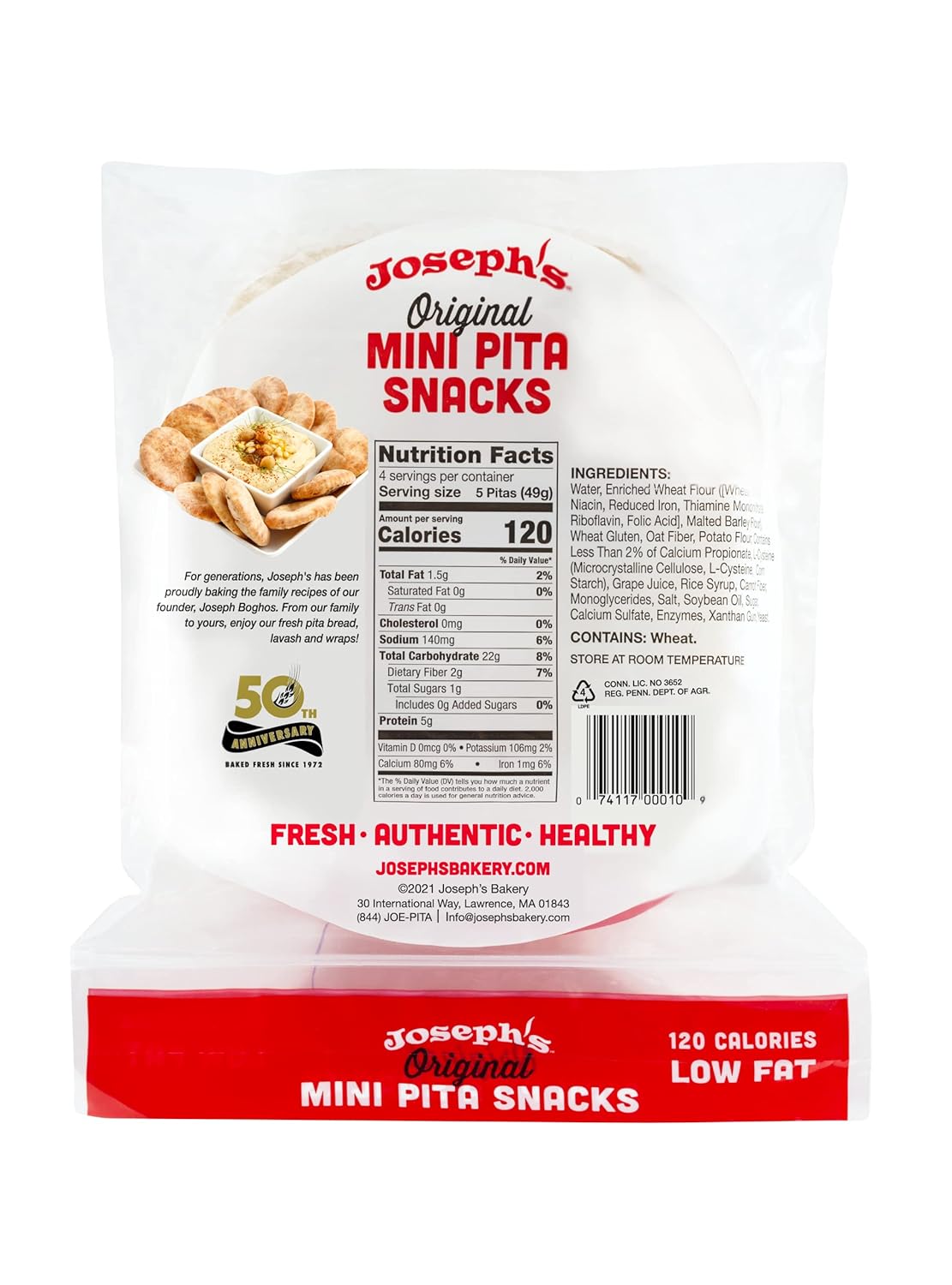 Joseph's Mini Pita Snack Dippers 3Pack, Original & Authentic Taste, 5g