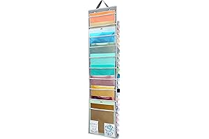 Hanging Vinyl Organizer for Cricut, ZENXUS Roll Storage Holder with 25 Compartments,...