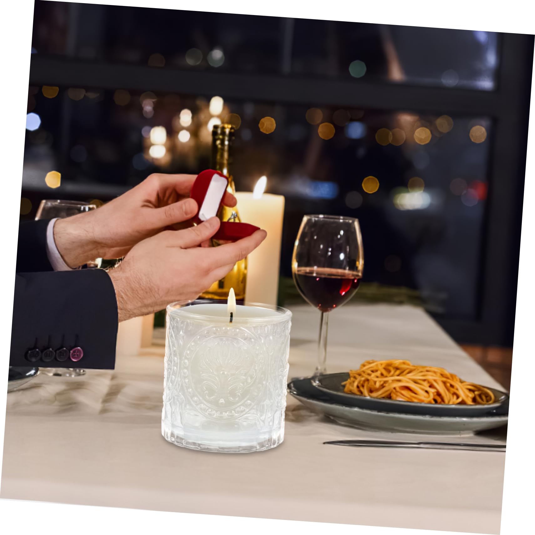 GRIRIW 4 pcs Globe Gasket Aromatherapy Ornaments Crochet Candle Holder Glass Candelabra Aluminum Empty Cup Artificial Bracket Leveling Candle Cup Small Tea Bowl Tealight