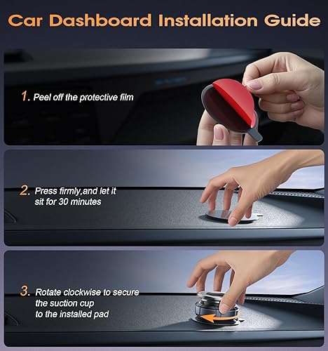 Miniatura 4 de BOCLOUD Soporte de Teléfono con Ventosa Mejorado de Aleación de Zinc 360° Soporte de Teléfono Magnético al Vacío Portateléfonos para Coche