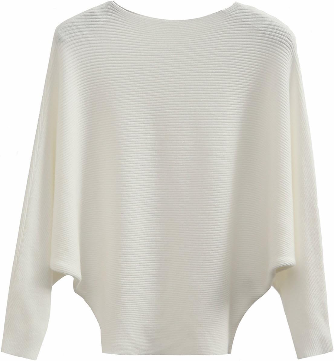 Boat Neck Batwing Sleeves Dolman Knitted Sweaters and Pullovers Tops for Women
